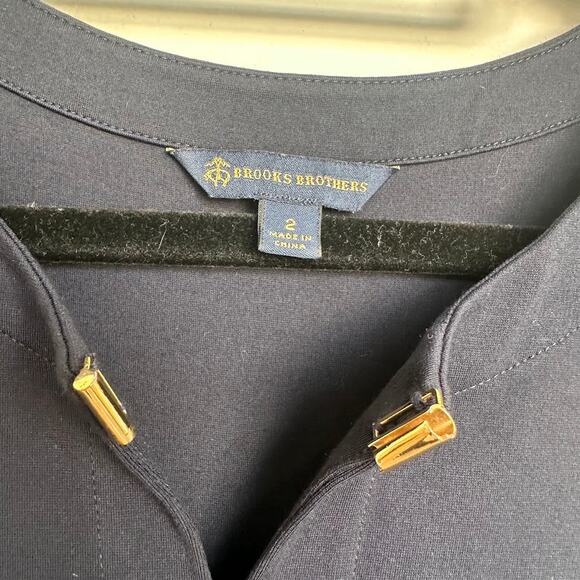 Brooks Brothers Womens Navy Blue Short Sleeve V-Neck Midi Dress Size 2 - Picture 6 of 12